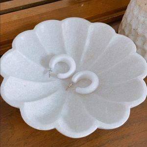 Vintage Retro Large Thick White Hoops